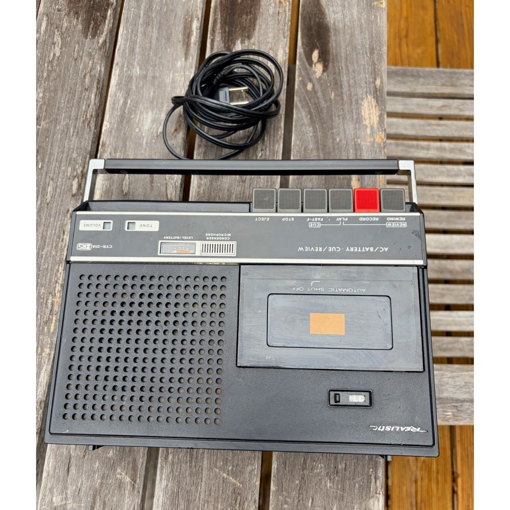 Realistic CTR-21 AM Cassette Player/Recorder AC/Battery Black Mic/Headphone